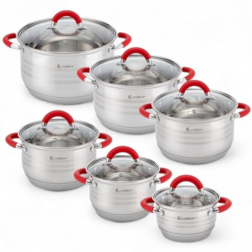 EliteHoff Topfset Induktion 12-teilig,...