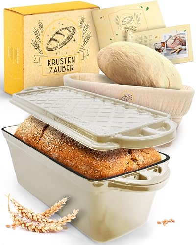 KRUSTENZAUBER Emaille Brotbackfrom mit Deckel...